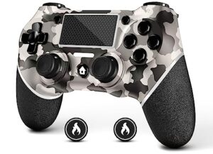 acegamer wireless controller for ps4 gamepad compatible with ps4/pro/slim double shock/touchpad/headphone jack/six-axis motion control (camouflage)