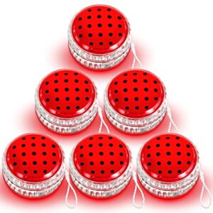24 pcs led light up ladybug yo yo bulk for kids beginner level responsive balls with string plastic bearing ball for birthday party favors gifts classroom prizes goodie bag fillers