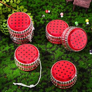 24 Pcs LED Light up Ladybug Yo Yo Bulk for Kids Beginner Level Responsive Balls with String Plastic Bearing Ball for Birthday Party Favors Gifts Classroom Prizes Goodie Bag Fillers