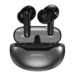 awei s1 ultra wireless earbuds bluetooth 5.3 earbuds with 4 mics call noise cancelling, 10 mm drivers, stereo sound deep bass in-ear headphones, game mode, ipx7 waterproof for gym running