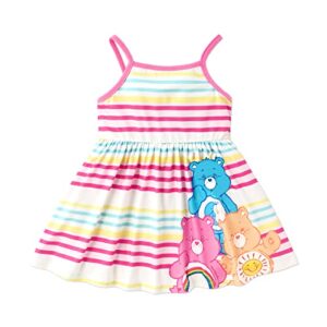 Care Bears Baby Girl Strap Dress Infant Girl A Line Sundress Pink Striped Cami Dress Color Block 18-24 Months