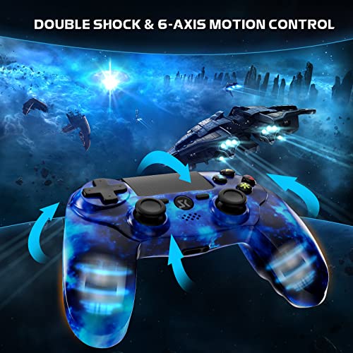 Wireless Controller for PS4, Controller for Sony PlayStation 4, Double Shock 6-Axis Motion Sensor, Sensitive Touch Pad, Built-in Speaker & Stereo Headphone Jack, Compatible with PlayStation 4/Pro/Slim