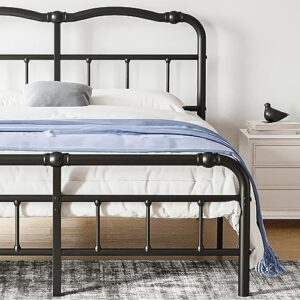 EZBeds King Size Bed Frame with Headboard and Footboard, 14 Inch High, Heavy Duty Bed Frame No Box Spring Needed, Easy Assembly, Noise-Free, Under Bed Storage, Black