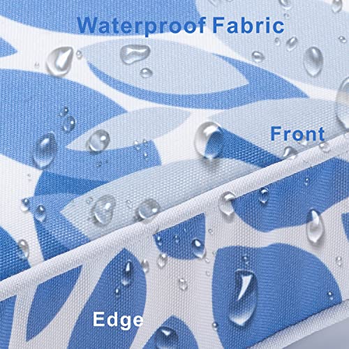 JMKaixin Patio Chair Cushion 19 x 19 Inch Waterproof Outdoor Seat Cushions for Patio Furniture Garden Sofa Couch Chair Pads with Adjustable Straps, Set of 2