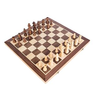 bienka mkvrs chess chess set chess board folding wooden chess game board with felt game board inside portable travel folding board game for kids adults chess set chessboard