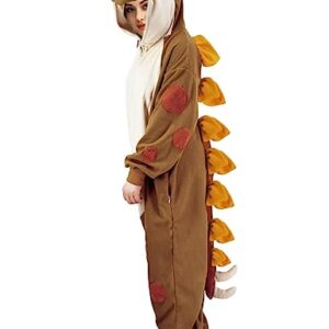 Adult Stegosaurus Onesie Pajamas Dinosaur Animal Cosplay Costume One Piece Jumpsuit Sleepwear for Women Men