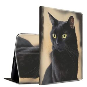 bfserobj for ipad mini 6 case 8.3 inch 2021 for ipad mini 6th generation case lightweight smart case pu leather adjustable stand protective cover with auto wake/sleep - cute black cat