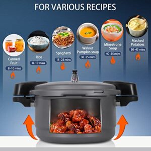 WantJoin Pressure Cooker, Pressure Canner with 8 Quart Hard Anodized, For All Cooktops,Induction Compatible Cookware with Spring Valve Safeguard Devices