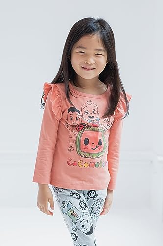 CoComelon JJ Cody Nina Toddler Girls T-Shirt and Leggings Outfit Set Orange/Gray 3T
