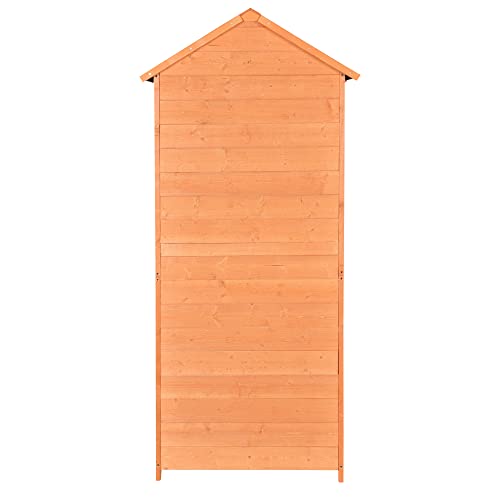 Lifeand 6.2ft×2.6ft Outdoor Storage Shed,Wooden Garden Storage Cabinet,Waterproof Tool Organizer with Lockable Doors for Garden, Backyard, Patio, Lawn, Meadow, Farmland