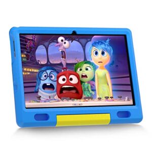 cheerjoy kids tablet 10 inch, android 12 tablet for kids with parent control, kidoz pre-installed, 2gb+32gb, 6000mah dual camera wifi bluetooth tablet, children tablet with shock-proof case (blue)