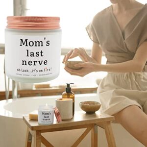 Gifts for Mom from Daughter Son,Mom's Last Nerve Funny Lavender Scented Candles,Unique Birthday Gift for Mother's Day Christmas Thanksgiving (4OZ)