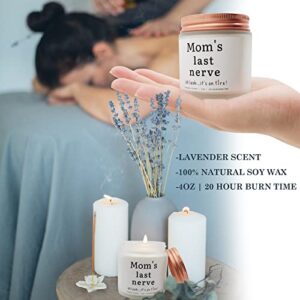 Gifts for Mom from Daughter Son,Mom's Last Nerve Funny Lavender Scented Candles,Unique Birthday Gift for Mother's Day Christmas Thanksgiving (4OZ)