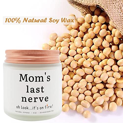 Gifts for Mom from Daughter Son,Mom's Last Nerve Funny Lavender Scented Candles,Unique Birthday Gift for Mother's Day Christmas Thanksgiving (4OZ)