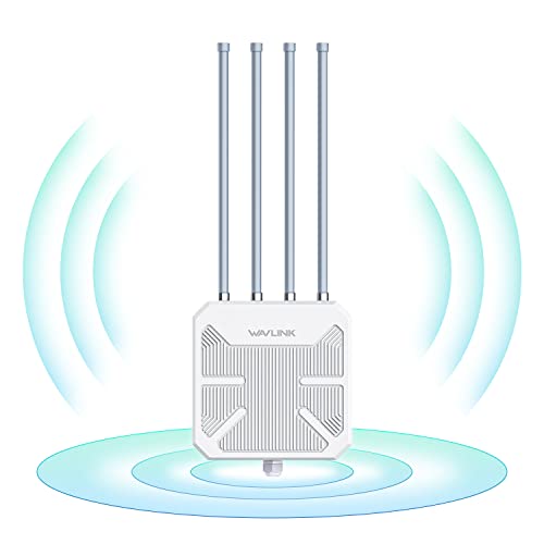 AX1800 WiFi 6 Wireless Outdoor Access Point,WAVLINK Long Range Outdoor WiFi with PoE | Dual Band | Up to 128 Devices|IP67 Waterproof,Supports Mesh Extender/AP/Repeater for Farm,Courtyard,RV,Campsite