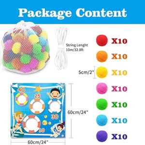 HiDiT Yv 70PCS Reusable Water Balls,Soft Cotton Splash Water Soaker Balls for Outdoor Water Toys Games,Reusable Water Balloons Beach Balls for Kids Adult Fun Summer for Backyard