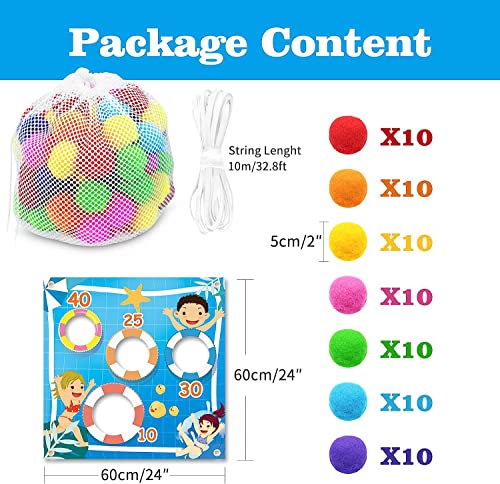 HiDiT Yv 70PCS Reusable Water Balls,Soft Cotton Splash Water Soaker Balls for Outdoor Water Toys Games,Reusable Water Balloons Beach Balls for Kids Adult Fun Summer for Backyard