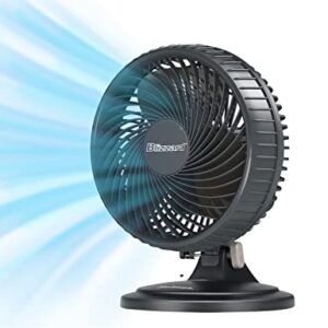 HOLMES BLIZZARD 7" Table Fan, 2 Speeds, 3 Blades, 85° Oscillation, 20° Adjustable Head, Home, Bedroom and Office, Charcoal Matte