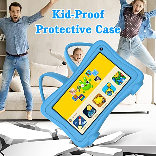 Kids Tablet 7" Android Toddler Tablet for kids 32GB Wifi Learning Tablet with Parent Control, Kid App Preinstalled, Educational games, Set time limits, Netflix, Youtube, ages 3-14 Boy Girl, Blue