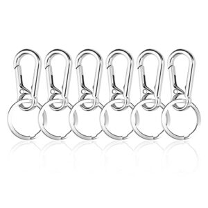 erduoduo 6 pack keyring clip，keychain holder,heavy duty carabiner clip, key ring chain holder,keychain clip organizer for car/key finder, clip for keys