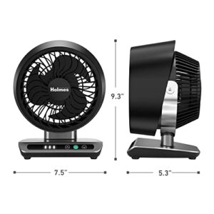 HOLMES Blizzard 6" Air Circulator Digital Fan, 3 Speeds, 90° Adjustable Head Tilt, Capacitive Touch Control, Ideal for Home, Bedroom, Kitchen or Office, Black