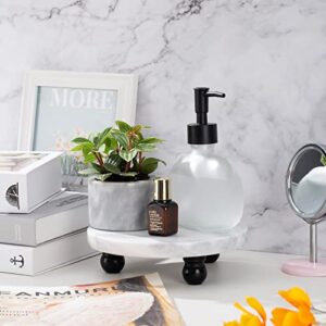 FasolaHome Decorative Marble Riser For Display, Cute Home, Bathroom, Kitchen Decor, Beautiful Marble Pedestal Stand Uniquely Displays Your Decorations, The Perfect Marble Tray to Add Some Beauty to Your House (Large-7inch)