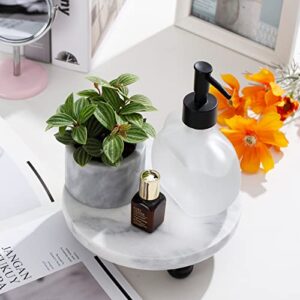 FasolaHome Decorative Marble Riser For Display, Cute Home, Bathroom, Kitchen Decor, Beautiful Marble Pedestal Stand Uniquely Displays Your Decorations, The Perfect Marble Tray to Add Some Beauty to Your House (Large-7inch)