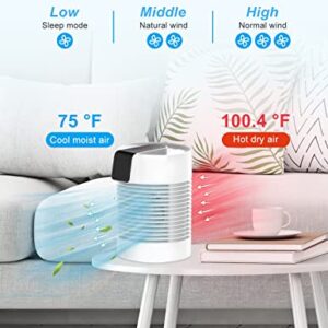 Portable Air Conditioners Fan, Portable AC 90°/360° Auto Oscillation with 3-Speed, 500ml Portable AC Air Conditioner Evaporative Air Cooler Quite Mini Personal Air Conditioner for Small Room Car