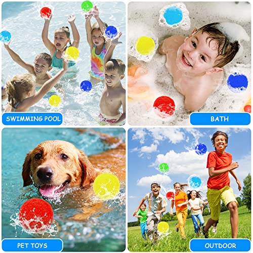 AXRUNZE Reusable Water Balloons 100PCS Soaker Water Balls Kids Outdoor Toys for Pool Water Toys 5 Colors, 1x mesh Bag, Rightness Beach Ball for Children and Young Boys and Girls