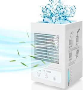 portable air conditioner, 5000mah rechargeable battery ac, 120° oscillation 700ml water tank with 3 wind speeds, perfect for bedroom, home, office, camping, travel