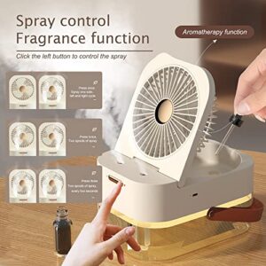 Portable Air Conditioner Fan, Mini Personal Evaporative Air Cooler with 3 Speeds, LED Light, Timing Functio, 3 IN 1 Personal Desk Air Conditioner Fan For Room, Camping, Car and Office (Pearly white)