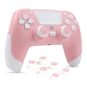 ralan pink wireless controller compatible with playstation 4/pro/slim/ps3/ios/pc ps4 dualshock 4 gamepad with headphone jack and touch pad