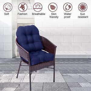 GPPSUNGD Rocking Chair Cushion Set 2 Pack U Shape Patio Seat Cushions Soft Thickened Indoor/Outdoor Patio Chaise Lounger Cushion 18.9 x 18.9 Inch (Navy)