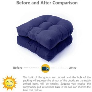 GPPSUNGD Rocking Chair Cushion Set 2 Pack U Shape Patio Seat Cushions Soft Thickened Indoor/Outdoor Patio Chaise Lounger Cushion 18.9 x 18.9 Inch (Navy)