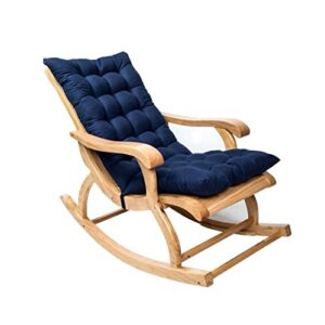 srutirbo high back rocking chair cushion indoor outdoor 47”x19” rocking chair pads lounge chair cushion, soft recliner cushion not-slip patio garden chaise lounger cushion with strap (navy blue)
