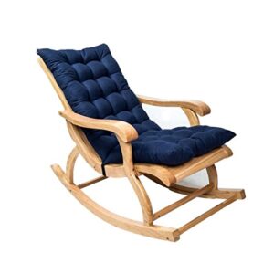 Srutirbo High Back Rocking Chair Cushion Indoor Outdoor 47”x19” Rocking Chair Pads Lounge Chair Cushion, Soft Recliner Cushion Not-Slip Patio Garden Chaise Lounger Cushion with Strap (Navy Blue)