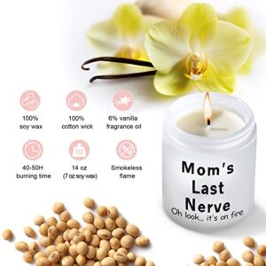 Gifts for Mom from Daughter Son, Funny Mothers Day Gift for Mom, Birthday Christmas Gifts for Best Mom Stepmom Mother in Law, Vanilla Scented Soy Candle, 7oz