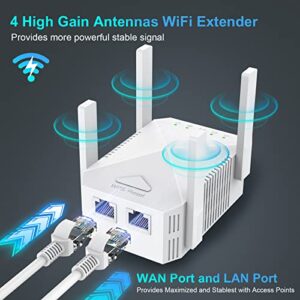 WiFi Extender, 2023 Fastest WiFi Booster 1200Mbps Dual Band (5GHz/2.4GHz) WiFi Extenders Signal Booster for Home, Internet Booster WiFi Repeater Covers up to 10000sq. ft and 45 Devices