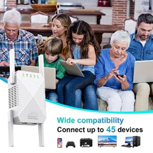 WiFi Extender, 2023 Fastest WiFi Booster 1200Mbps Dual Band (5GHz/2.4GHz) WiFi Extenders Signal Booster for Home, Internet Booster WiFi Repeater Covers up to 10000sq. ft and 45 Devices