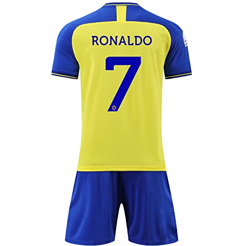 Casmyd Mens Kids Portugal Soccer Jersey+Shorts Ronall’do #7 Riyadhh World Cup Football Team Sports Fan Shirts Kit Youth Adult Yellow