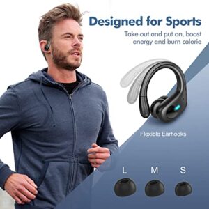 Wireless Earbuds Bluetooth Headphones 80Hrs Playback with LED Diaplay Wireless Charging Case Noise Cancelling Ear buds with Earhooks, IPX7 Waterproof Over Ear Earphones for Sports Running Workout