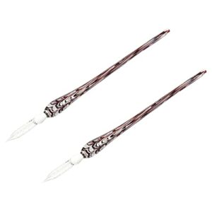 favomoto 2pcs glass dip pen wedding sets quill pen set stained glass glass dip pen set calligraphy pen decorative note pen stationery office stationery drawing pen black note pen