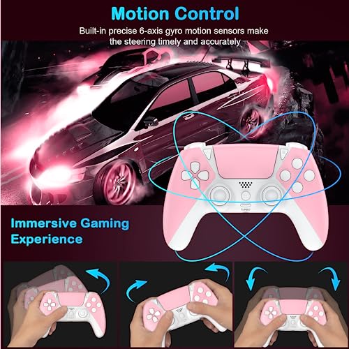 Ymir Controller for PS4 Controller, BELOPERA Controller fits Playstation 4 Controller with Turbo/Back Paddle/Upgraded Joystick, Modded Wireless Controler Ps4 Gamepad Supports PC/Steam/iOS/MAC, Pink