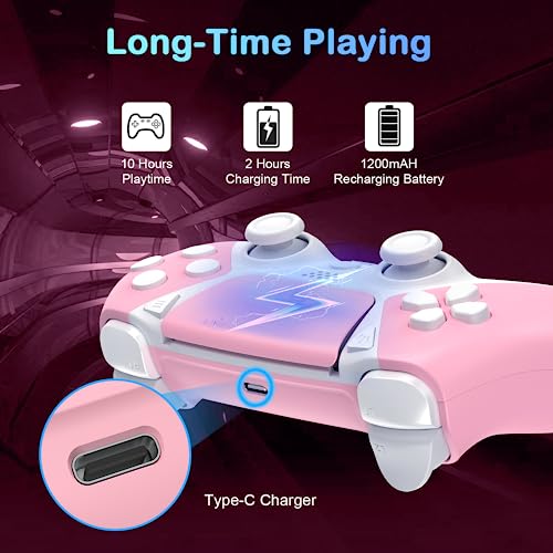 Ymir Controller for PS4 Controller, BELOPERA Controller fits Playstation 4 Controller with Turbo/Back Paddle/Upgraded Joystick, Modded Wireless Controler Ps4 Gamepad Supports PC/Steam/iOS/MAC, Pink