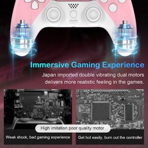 Ymir Controller for PS4 Controller, BELOPERA Controller fits Playstation 4 Controller with Turbo/Back Paddle/Upgraded Joystick, Modded Wireless Controler Ps4 Gamepad Supports PC/Steam/iOS/MAC, Pink