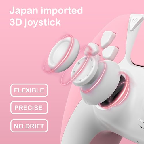 Ymir Controller for PS4 Controller, BELOPERA Controller fits Playstation 4 Controller with Turbo/Back Paddle/Upgraded Joystick, Modded Wireless Controler Ps4 Gamepad Supports PC/Steam/iOS/MAC, Pink