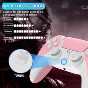 Ymir Controller for PS4 Controller, BELOPERA Controller fits Playstation 4 Controller with Turbo/Back Paddle/Upgraded Joystick, Modded Wireless Controler Ps4 Gamepad Supports PC/Steam/iOS/MAC, Pink