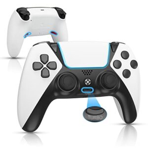 belopera ymir controller for ps4 controller, controller fits playstation 4 controller with turbo/back paddle/upgraded joystick, modded wireless controler ps4 gamepad supports pc/steam/ios/mac, white