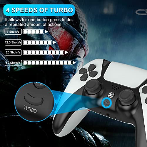 BELOPERA Ymir Controller for PS4 Controller, Controller fits Playstation 4 Controller with Turbo/Back Paddle/Upgraded Joystick, Modded Wireless Controler Ps4 Gamepad Supports PC/Steam/iOS/MAC, White