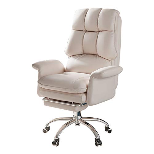 Chair Office Chair Ergonomic Swivel Pink Faux Leather Swivel Chair Comfort Office Chair Adjustable Height 360° Swivel Computer Desk Chair, with Footrest and Side Pockets for Living Room, Bedroom